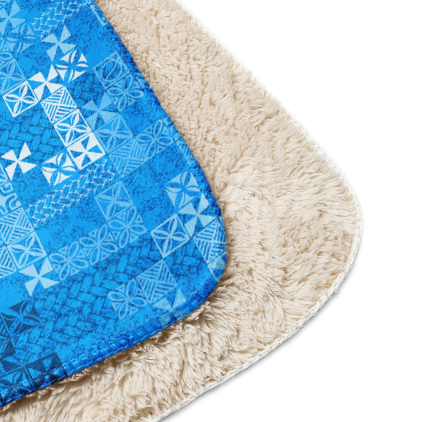 Tapa Tuesday Blue Sherpa blanket