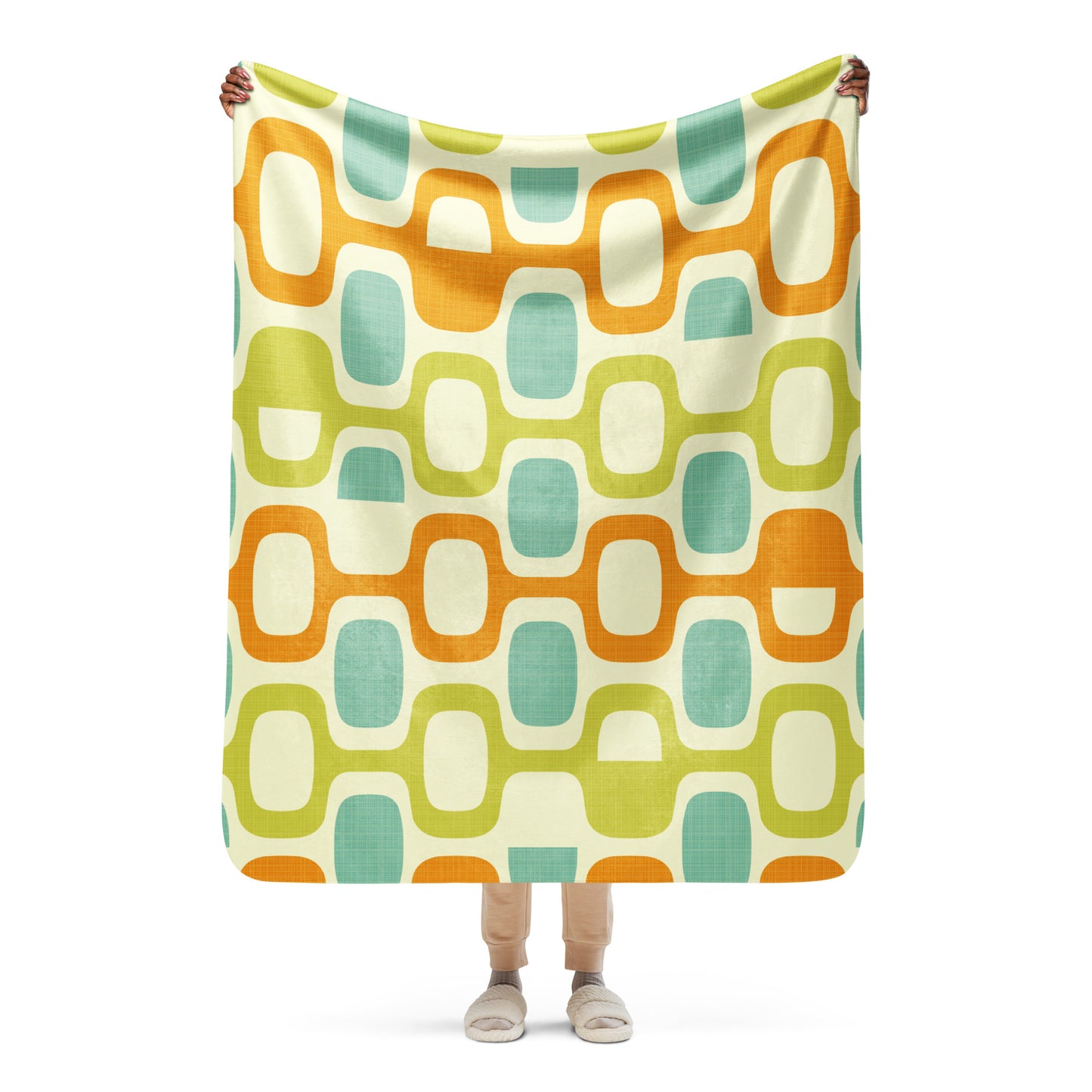 Tangerine Kiwi Caruso Sherpa blanket