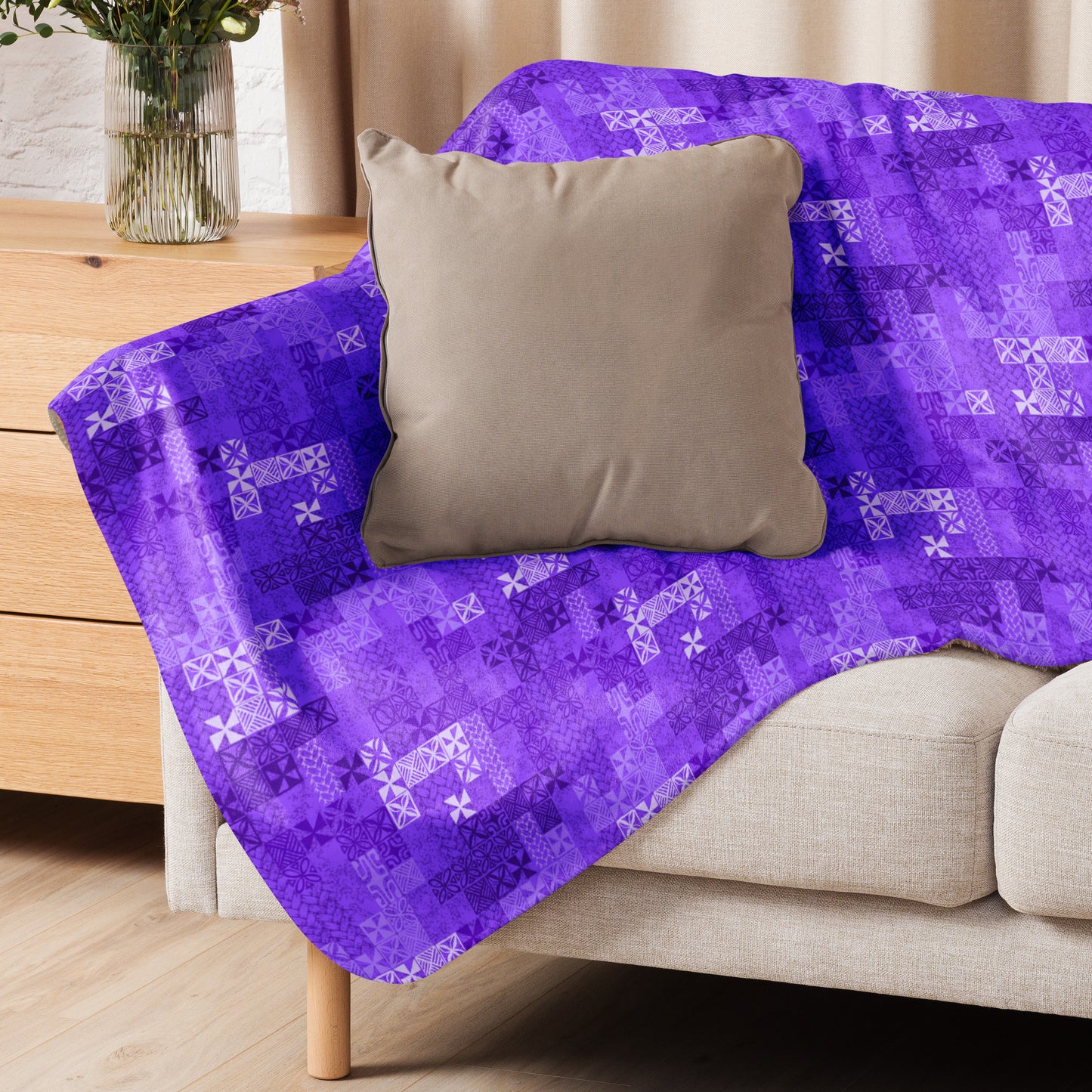 Tapa Tuesday Purple Sherpa blanket