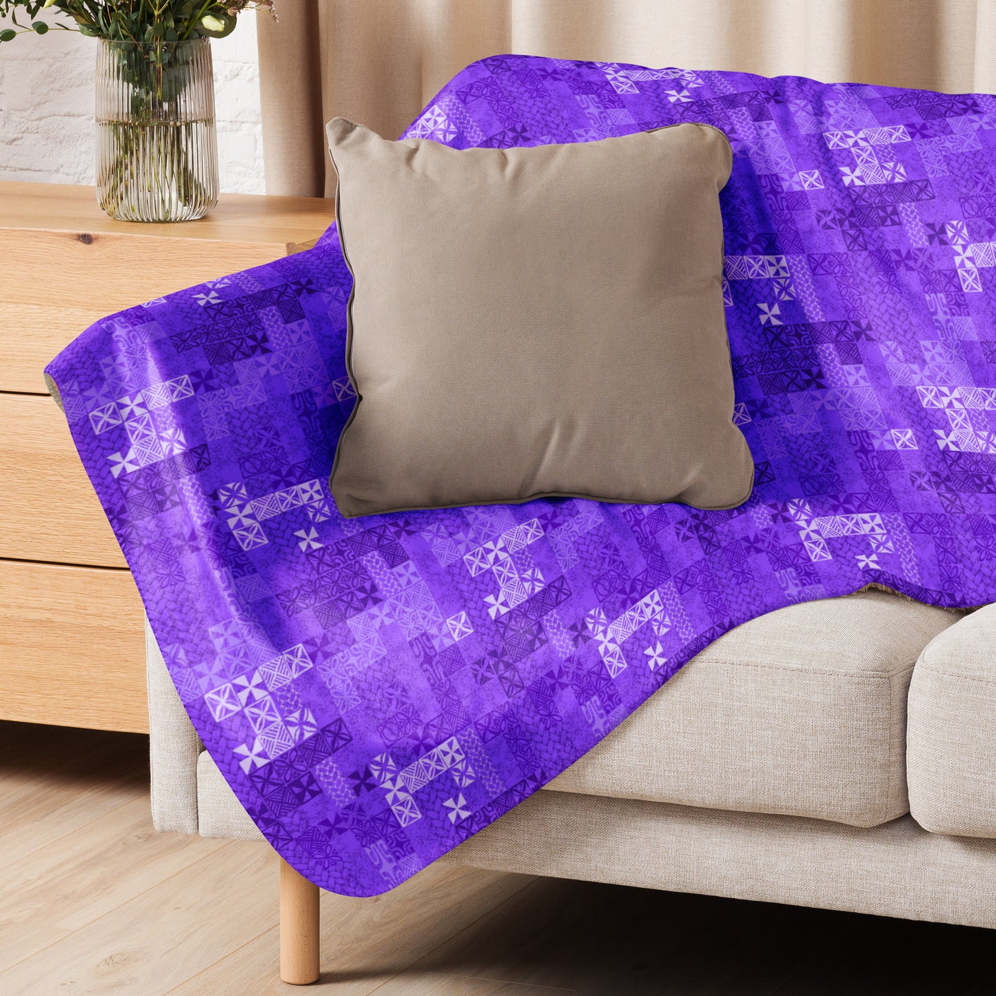 Tapa Tuesday Purple Sherpa blanket