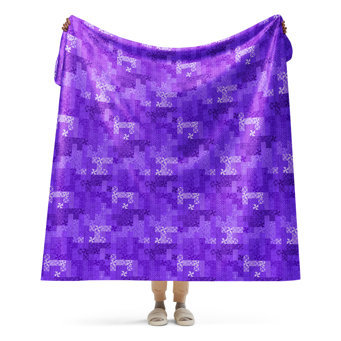 Tapa Tuesday Purple Sherpa blanket