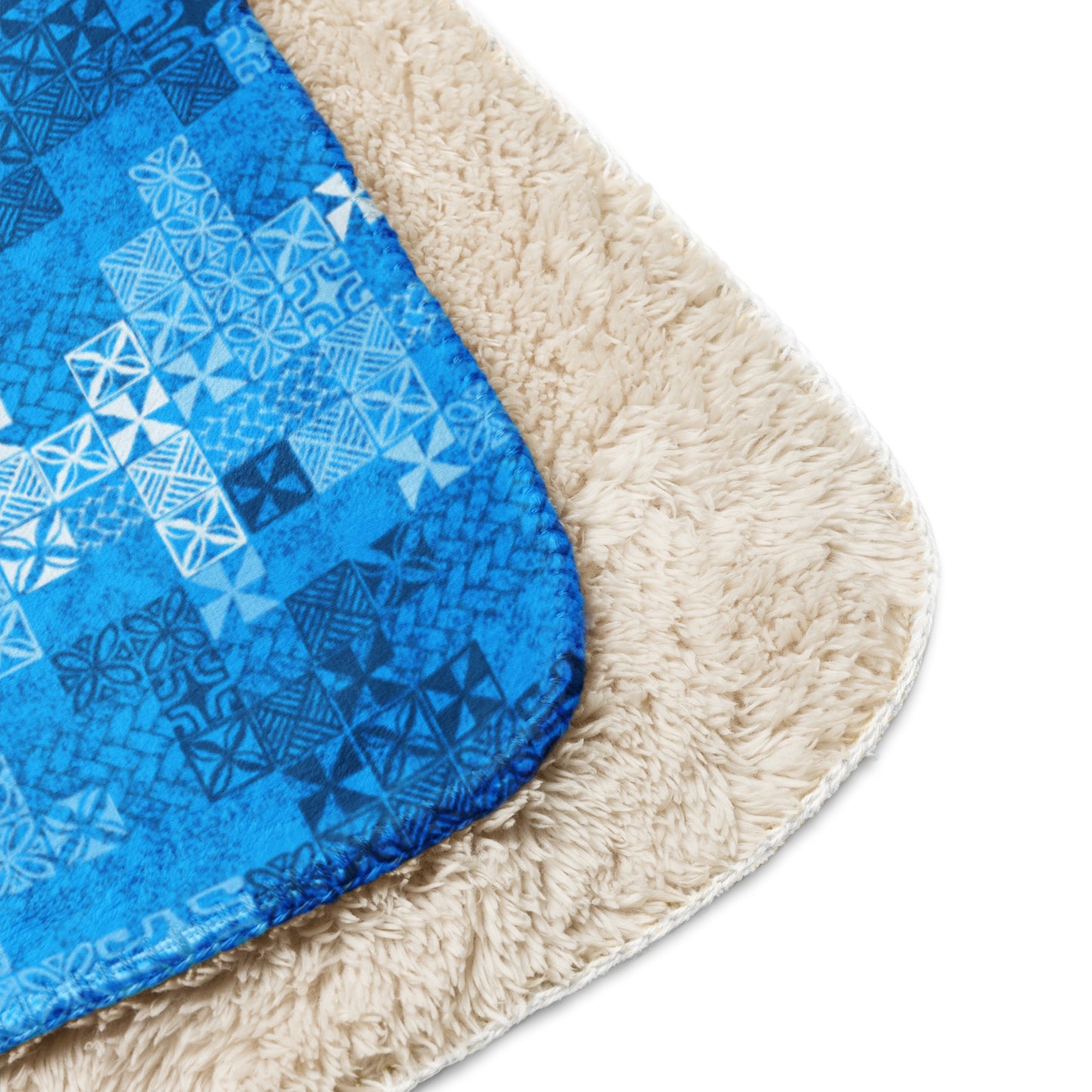 Tapa Tuesday Blue Sherpa blanket