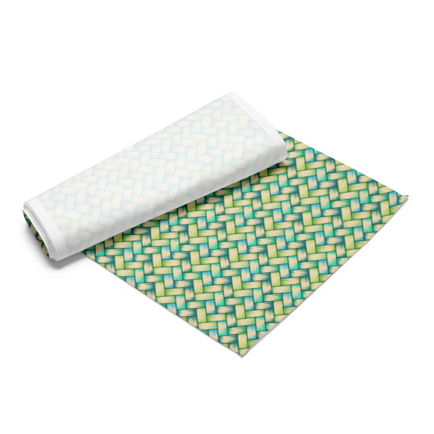 Green Palm Weave Table runner