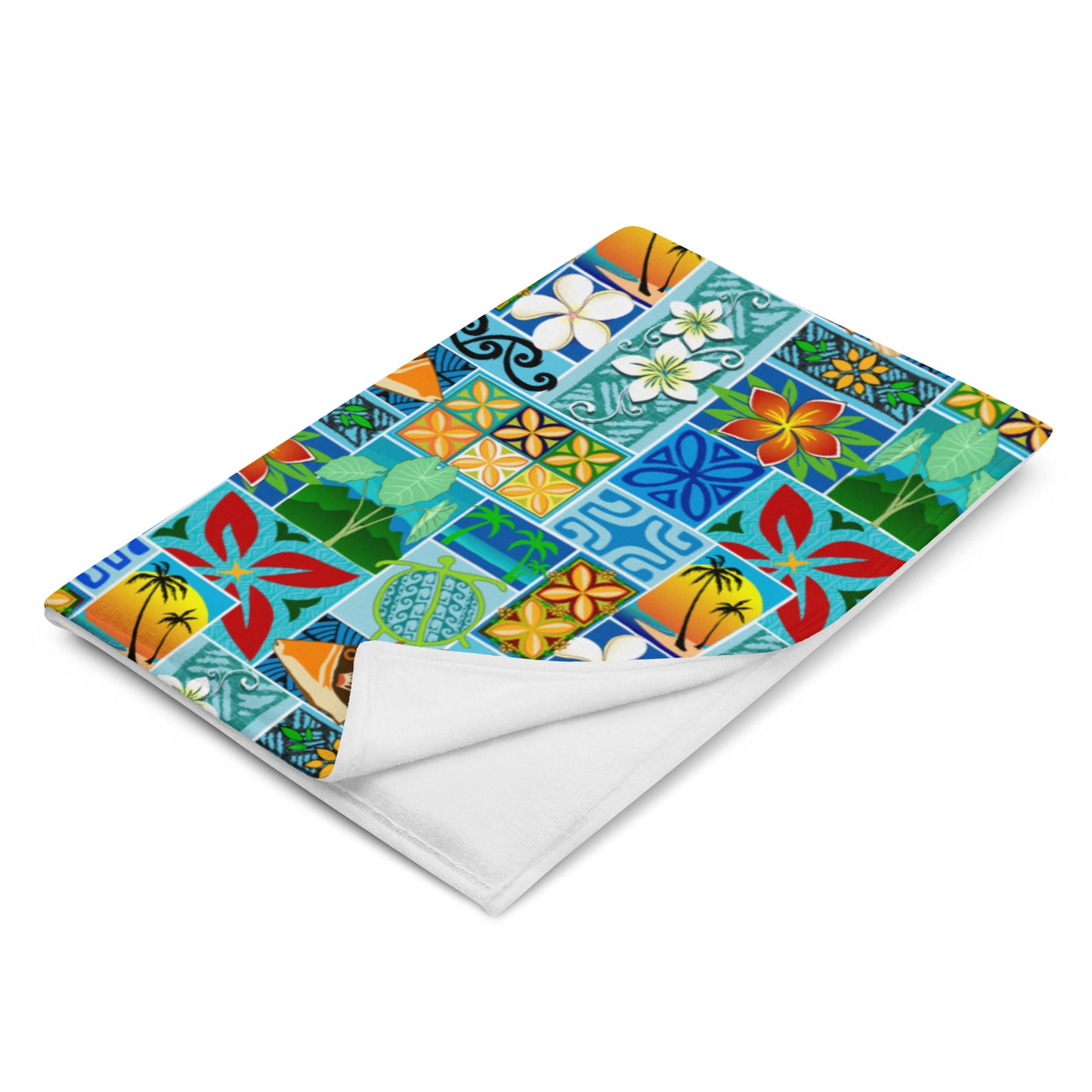 New Hawaiian Motif Throw Blanket