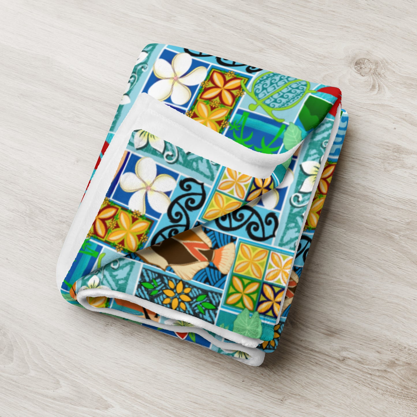 New Hawaiian Motif Throw Blanket