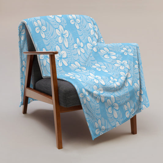 Pale Blue Garden Throw Blanket