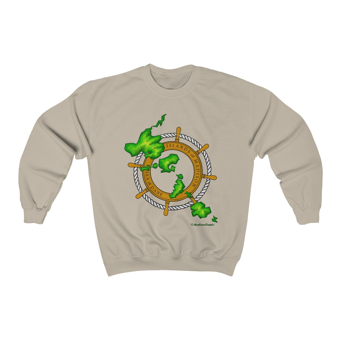 Island Wheel Unisex Heavy Blend™ Crewneck Sweatshirt - The Mad Tropic