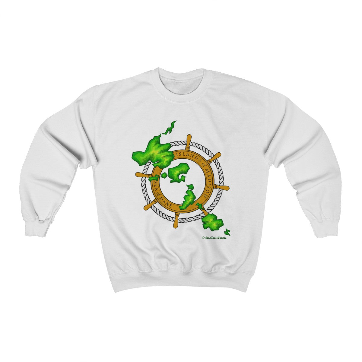 Island Wheel Unisex Heavy Blend™ Crewneck Sweatshirt - The Mad Tropic