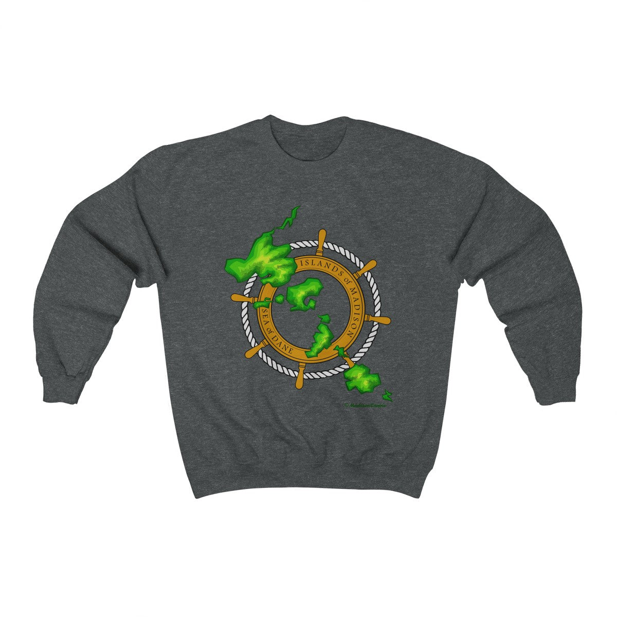 Island Wheel Unisex Heavy Blend™ Crewneck Sweatshirt - The Mad Tropic