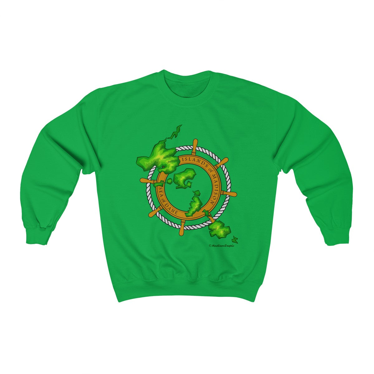 Island Wheel Unisex Heavy Blend™ Crewneck Sweatshirt - The Mad Tropic