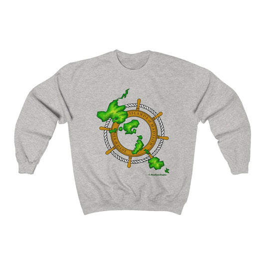 Island Wheel Unisex Heavy Blend™ Crewneck Sweatshirt - The Mad Tropic