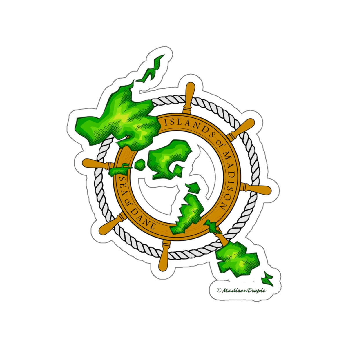 Island Wheel Kiss-Cut Stickers - The Mad Tropic