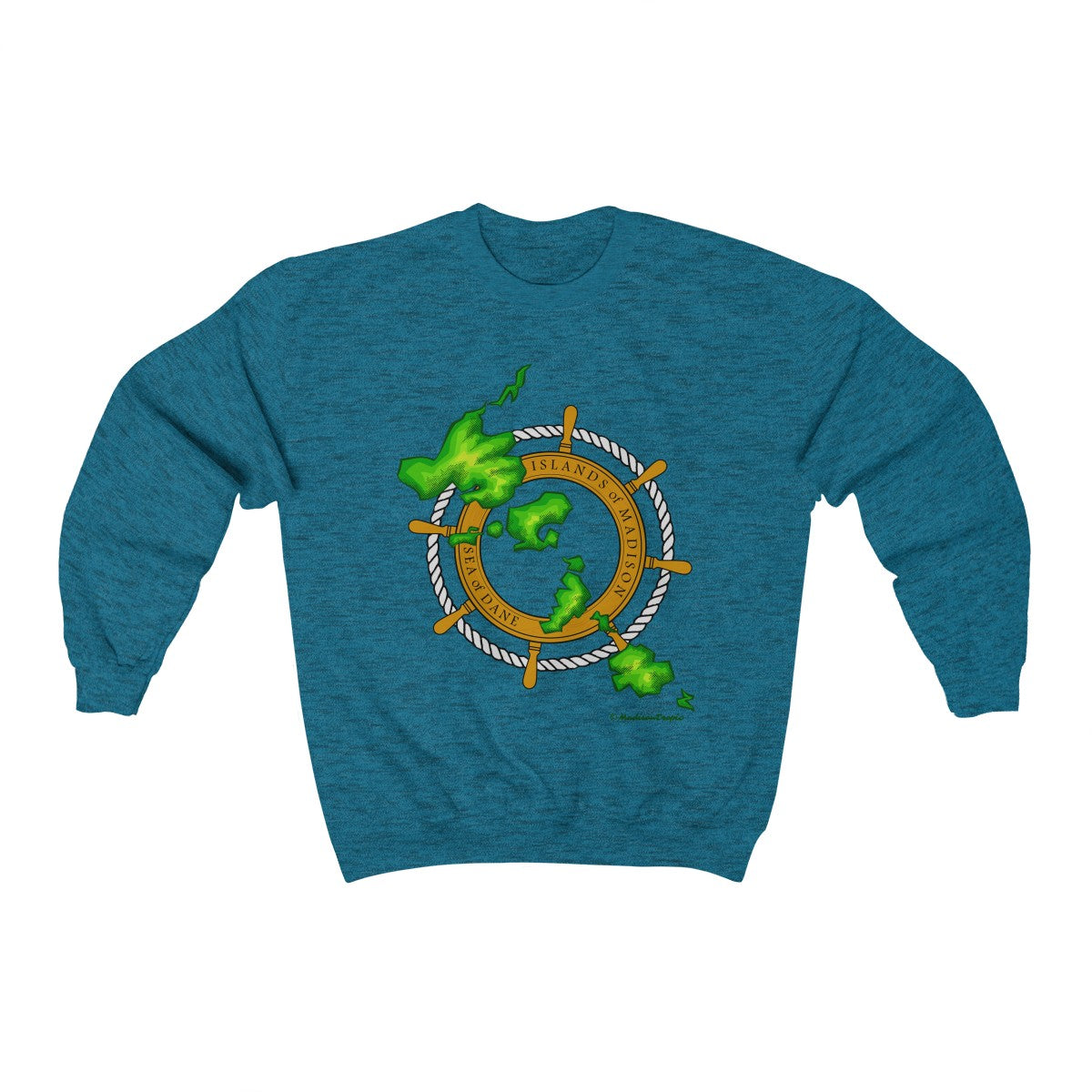 Island Wheel Unisex Heavy Blend™ Crewneck Sweatshirt - The Mad Tropic