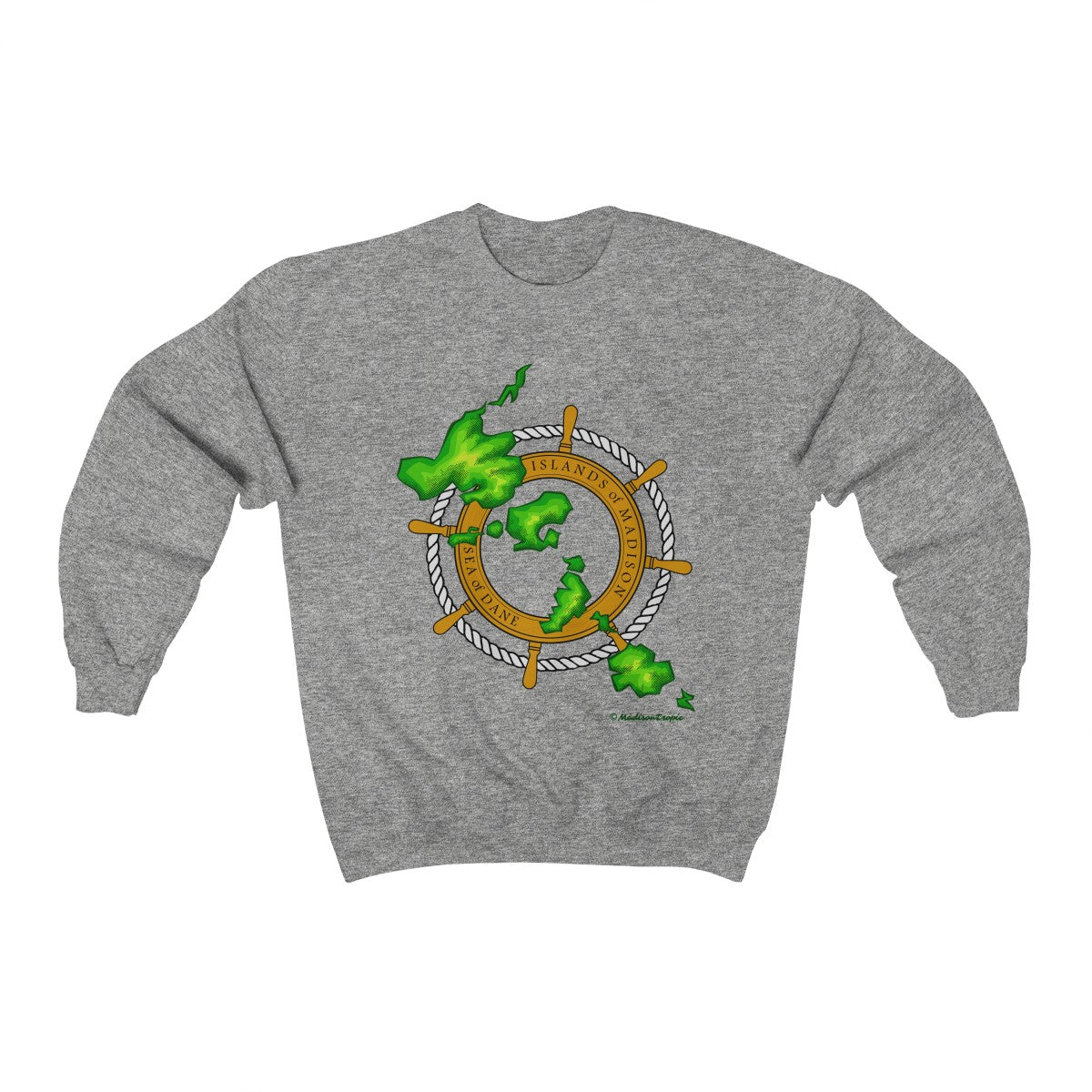 Island Wheel Unisex Heavy Blend™ Crewneck Sweatshirt - The Mad Tropic