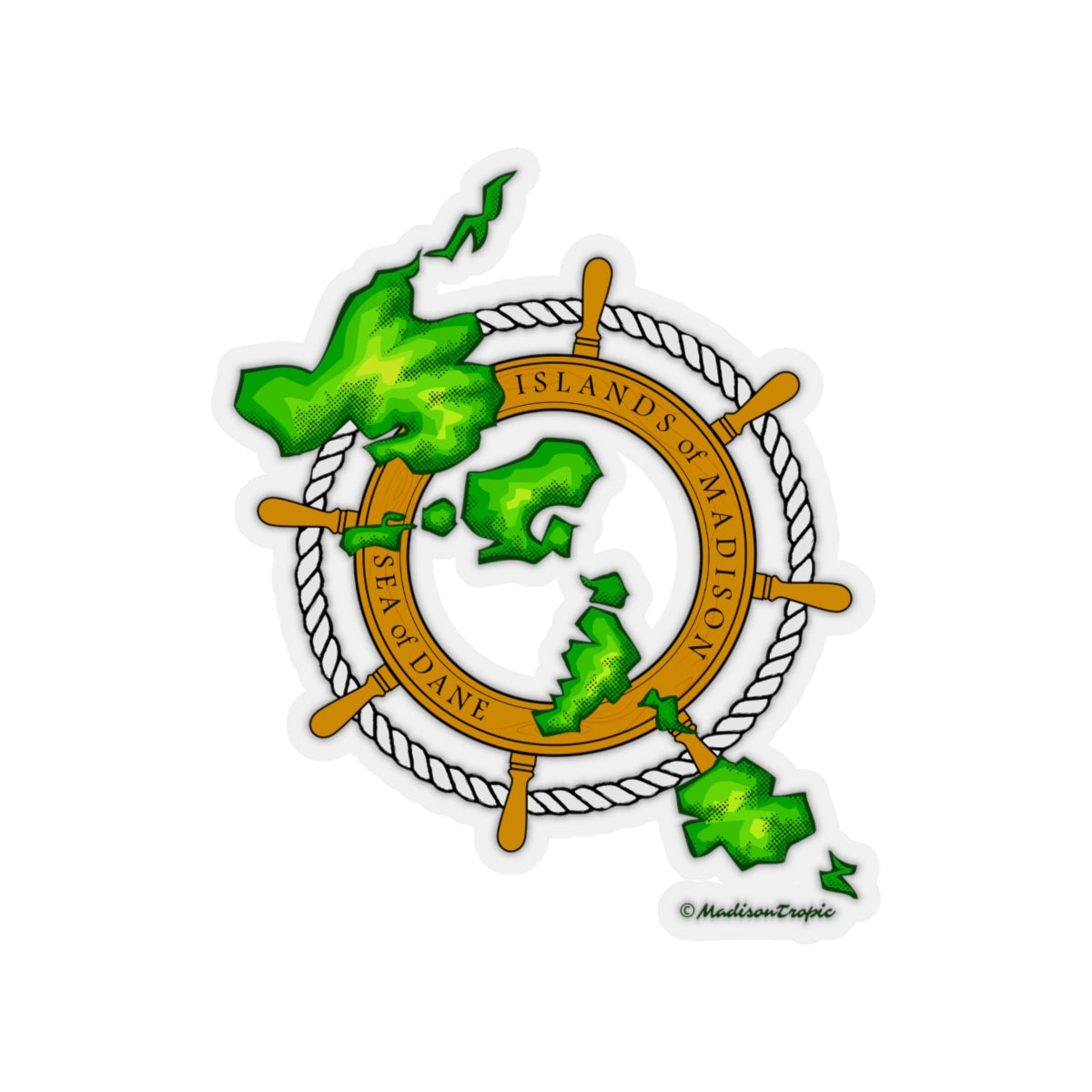 Island Wheel Kiss-Cut Stickers - The Mad Tropic