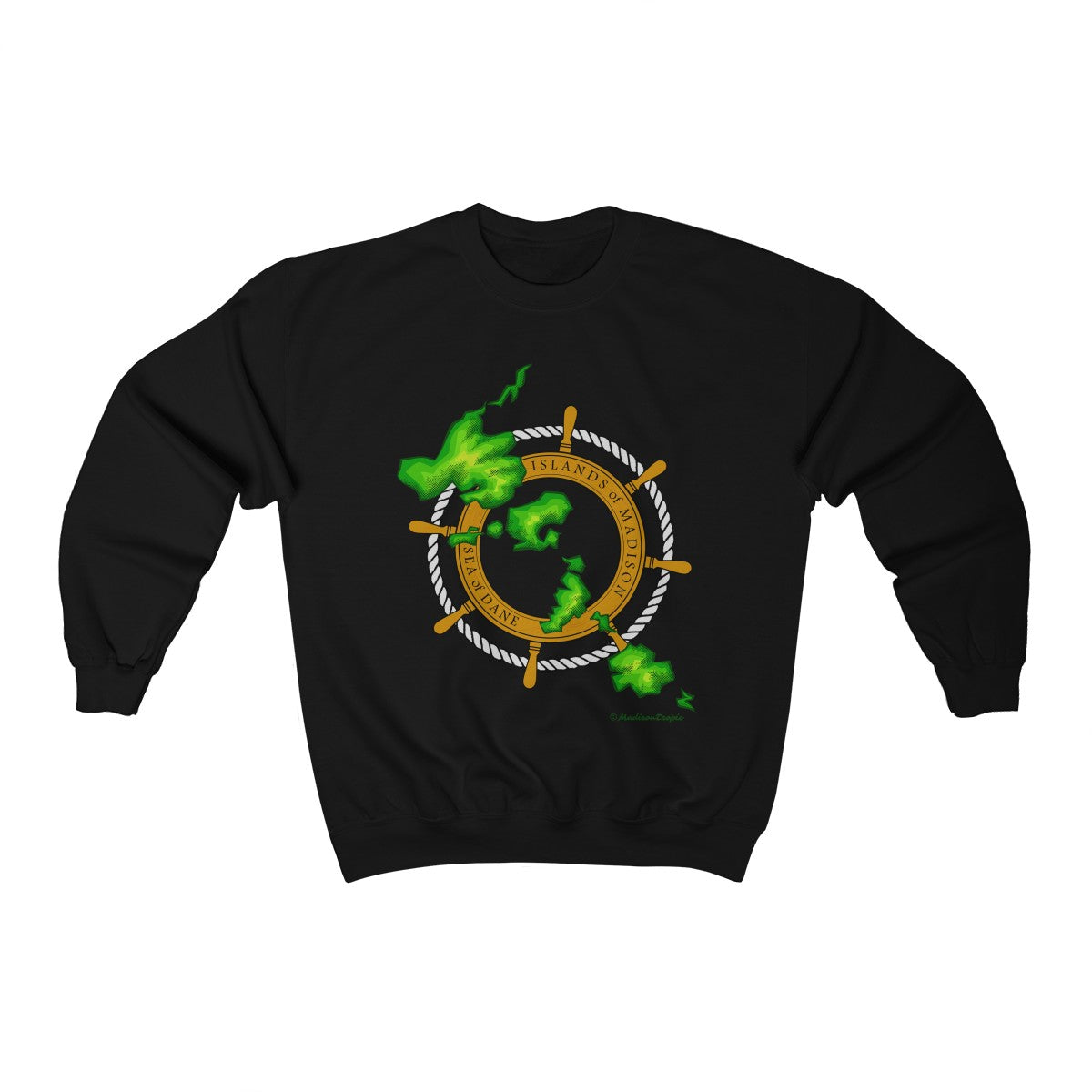 Island Wheel Unisex Heavy Blend™ Crewneck Sweatshirt - The Mad Tropic