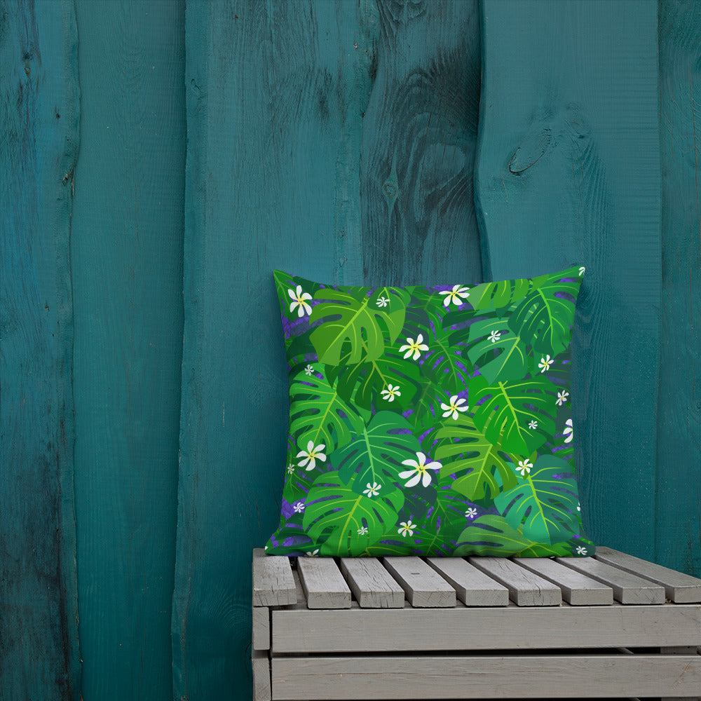 Moody Monstera Premium Pillow