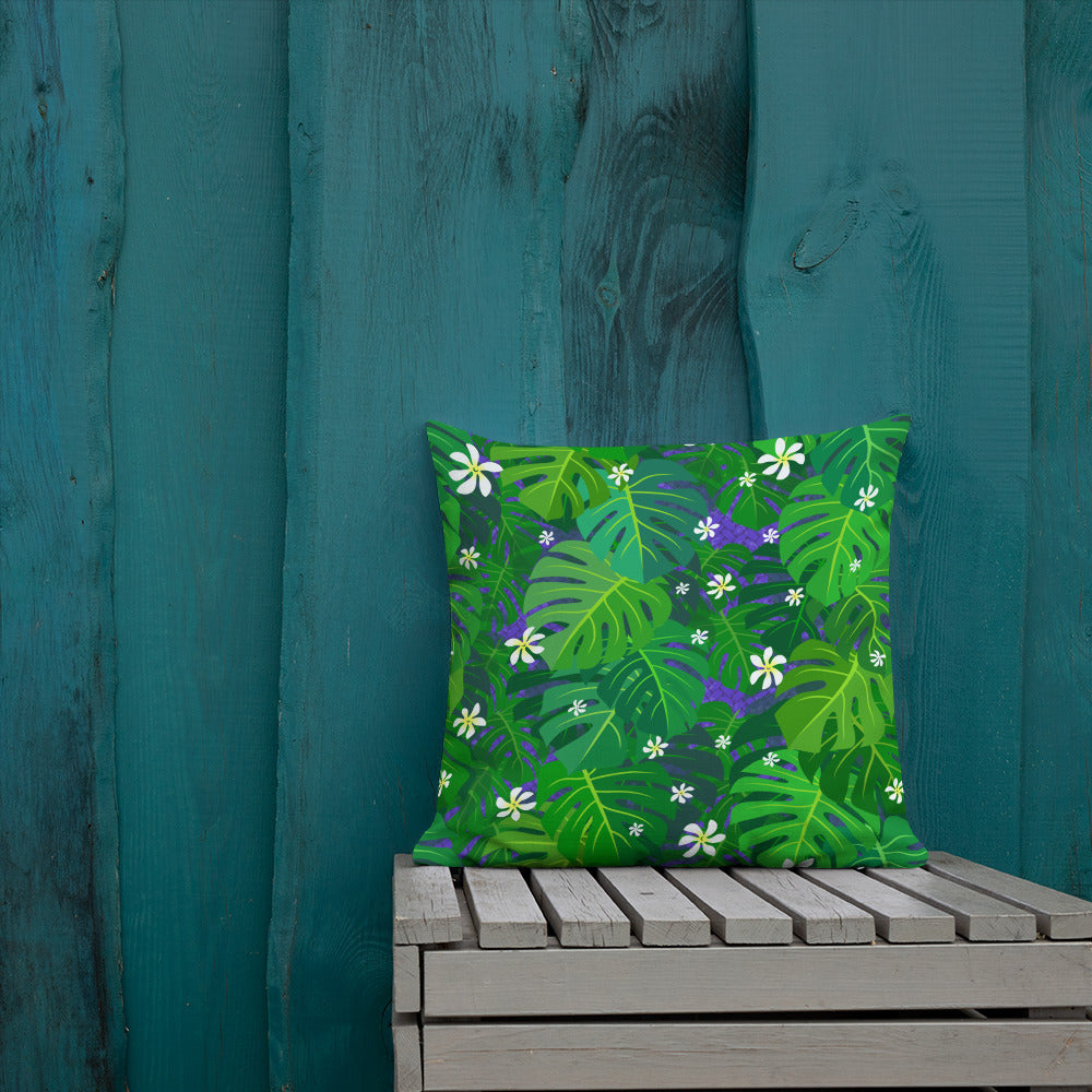 Moody Monstera Premium Pillow