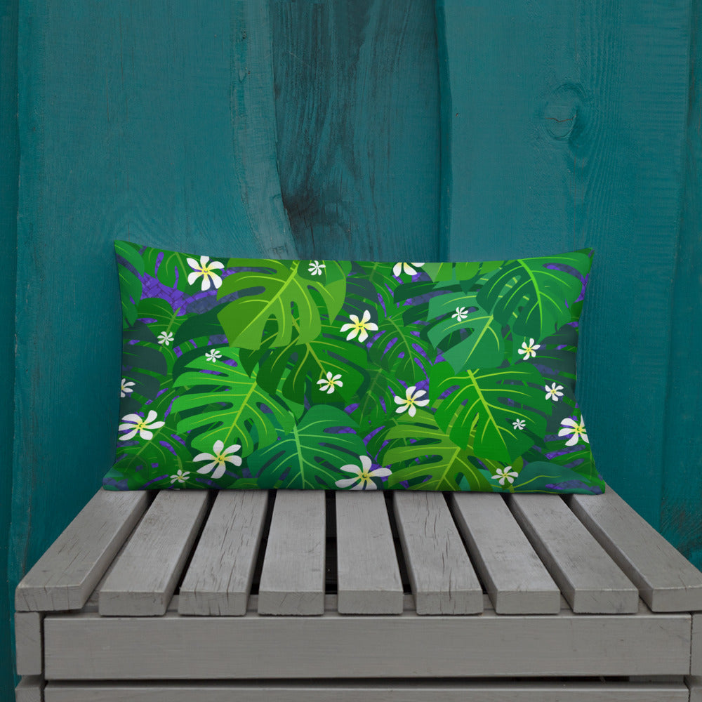 Moody Monstera Premium Pillow