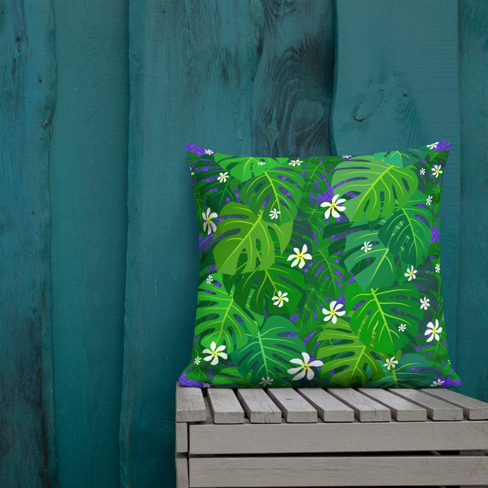Moody Monstera Premium Pillow