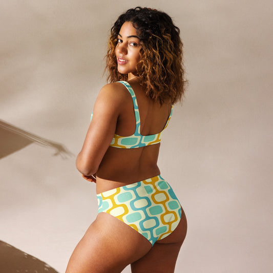 Marigold Lagoon Whatco Recycled high-waisted bikini