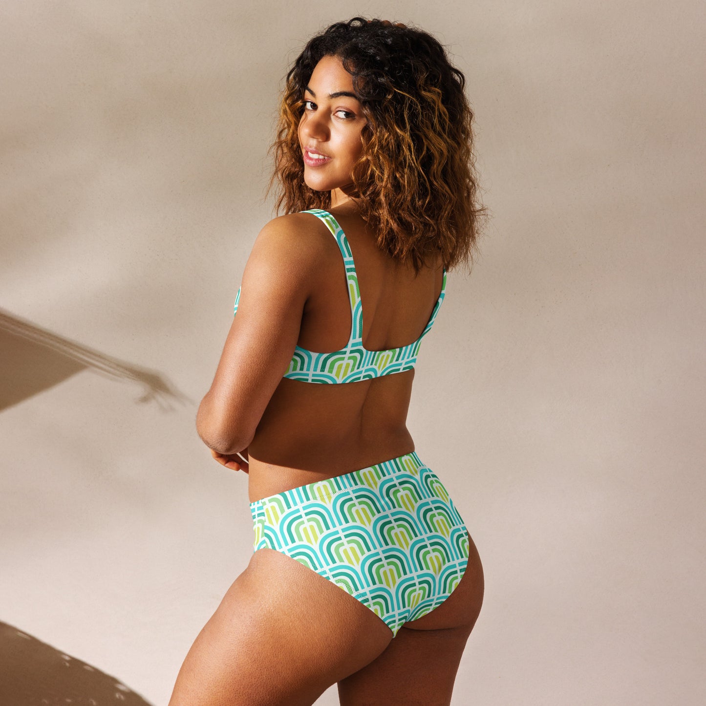'77 Hustle Sea Garden Recycled high-waisted bikini