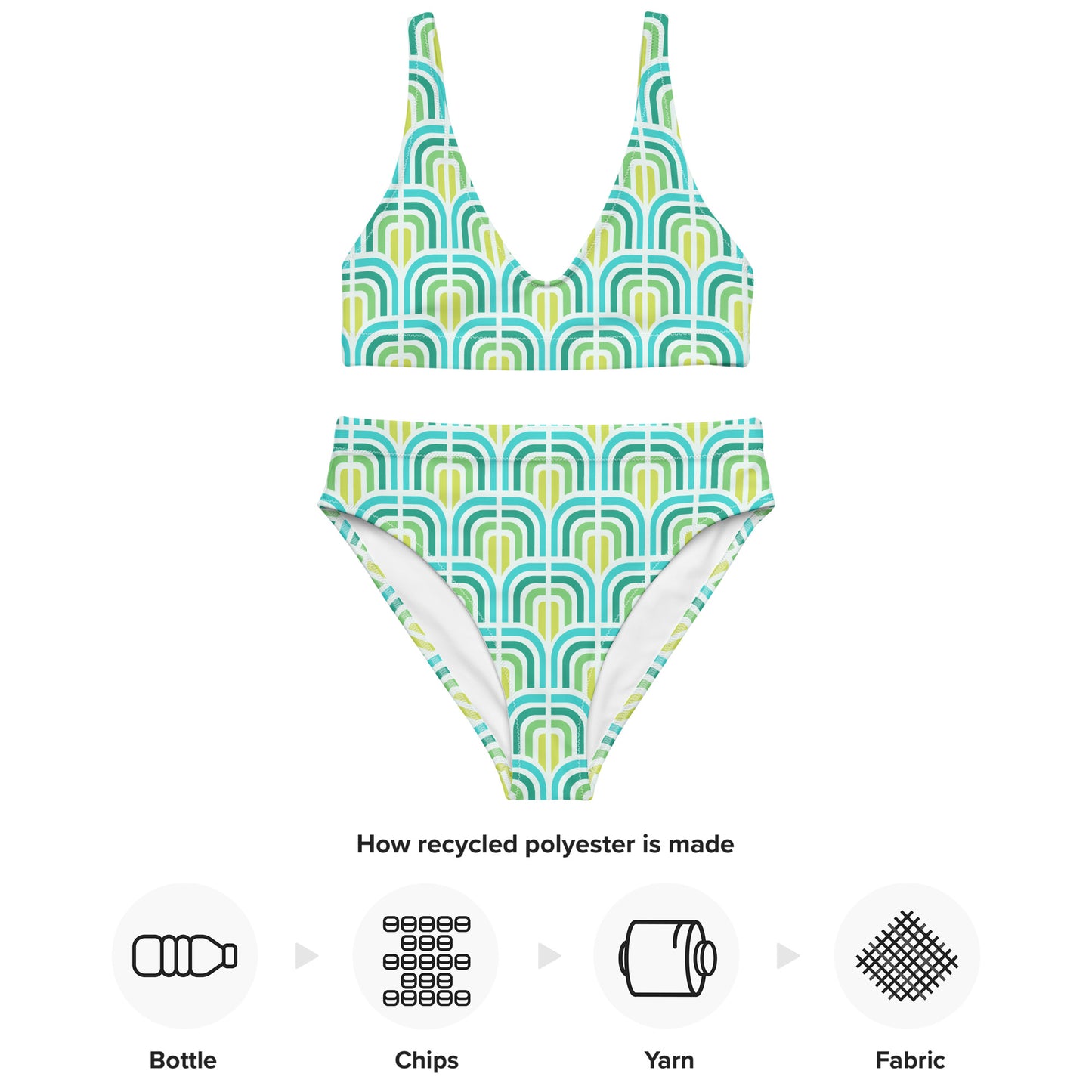 '77 Hustle Sea Garden Recycled high-waisted bikini