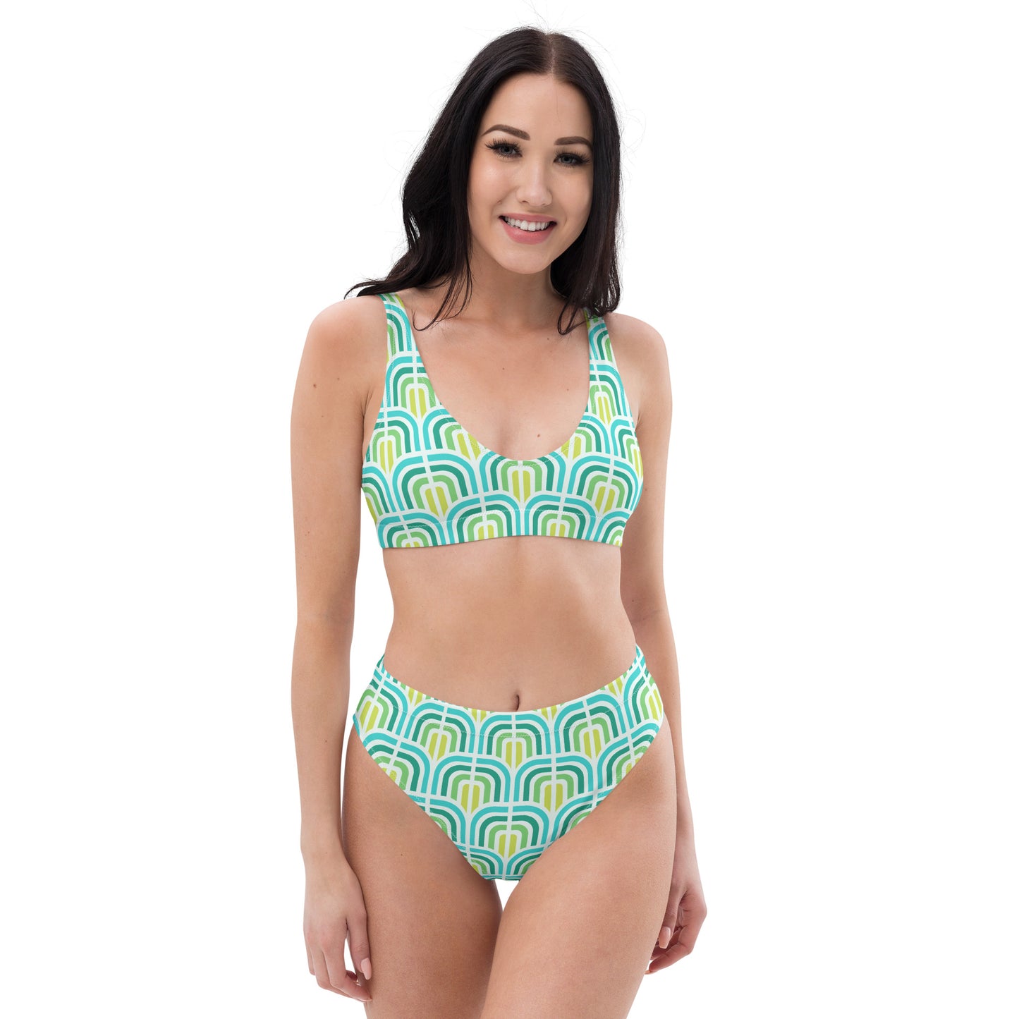 '77 Hustle Sea Garden Recycled high-waisted bikini