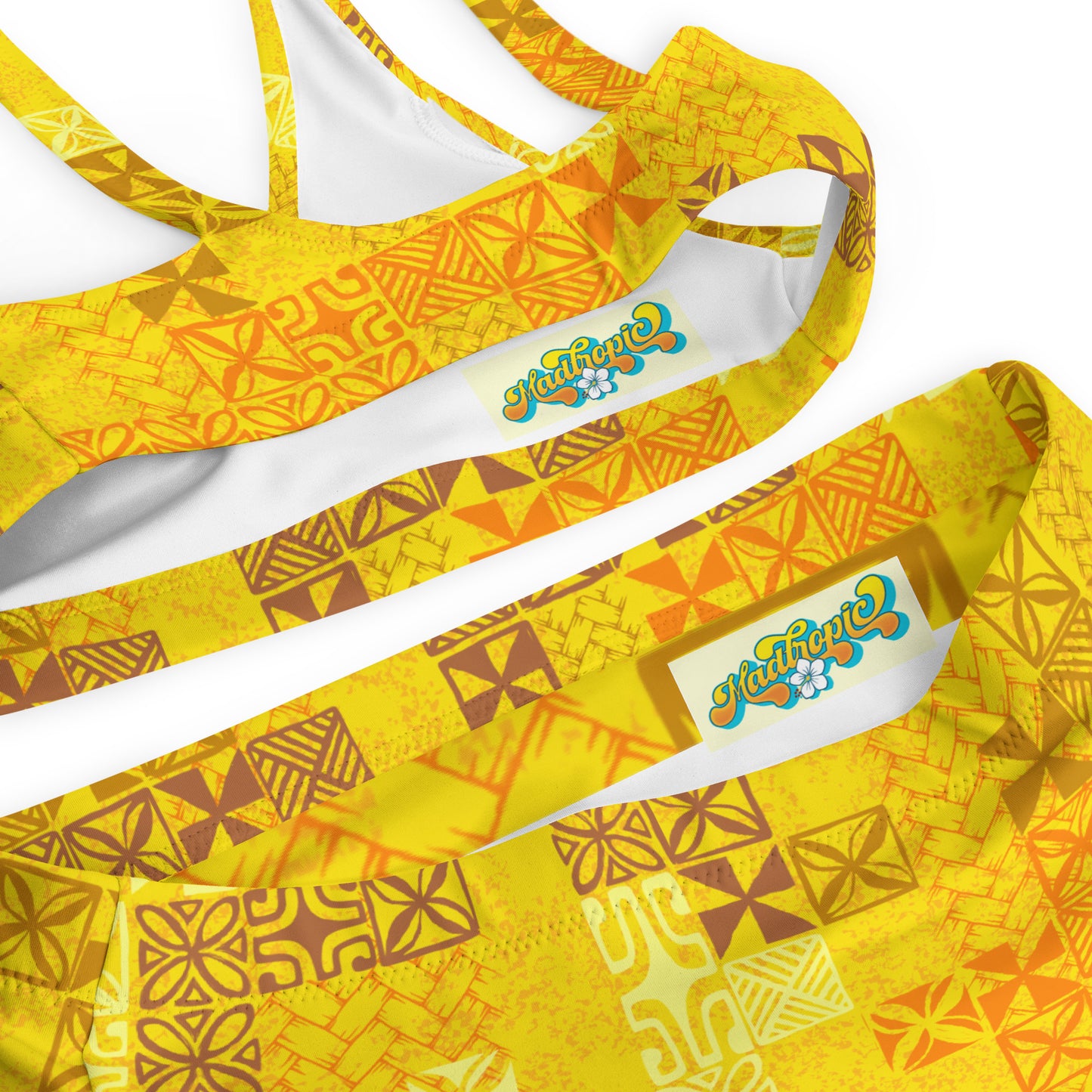 Yellow Tapa Tuesday Recycled high-waisted bikini