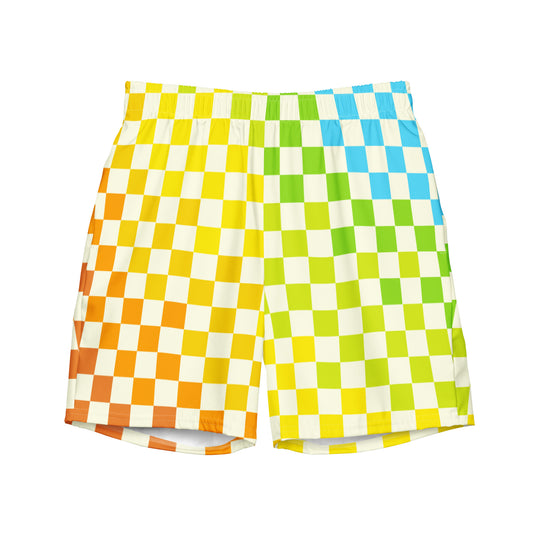 Warm & Cool Check Men's swim trunks