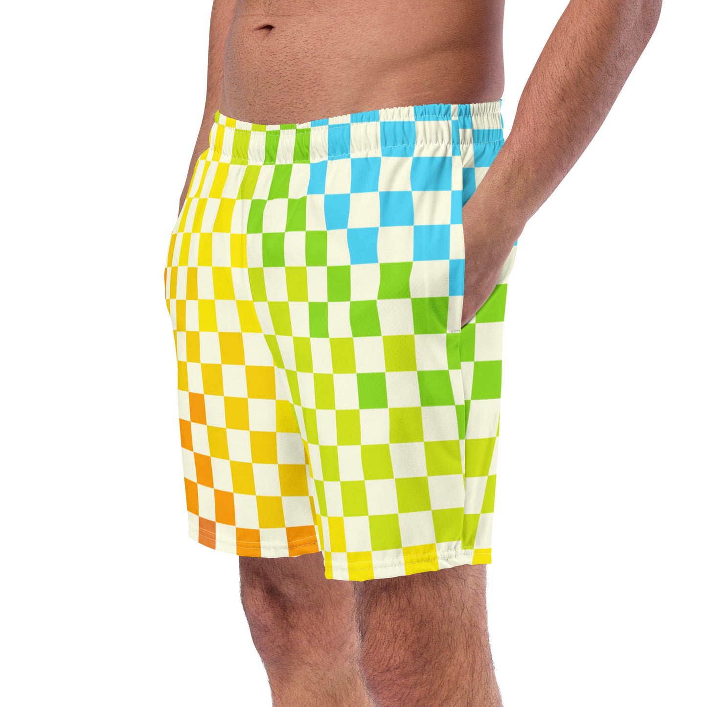 Warm & Cool Check Men's swim trunks