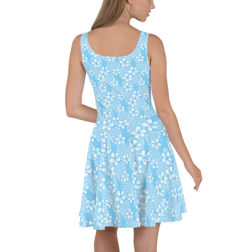 Pale Blue Garden Skater Dress