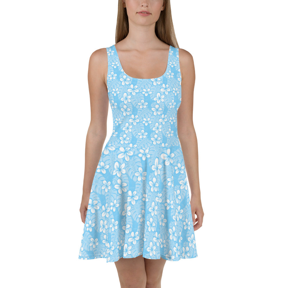 Pale Blue Garden Skater Dress