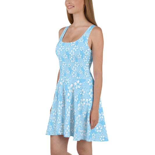 Pale Blue Garden Skater Dress