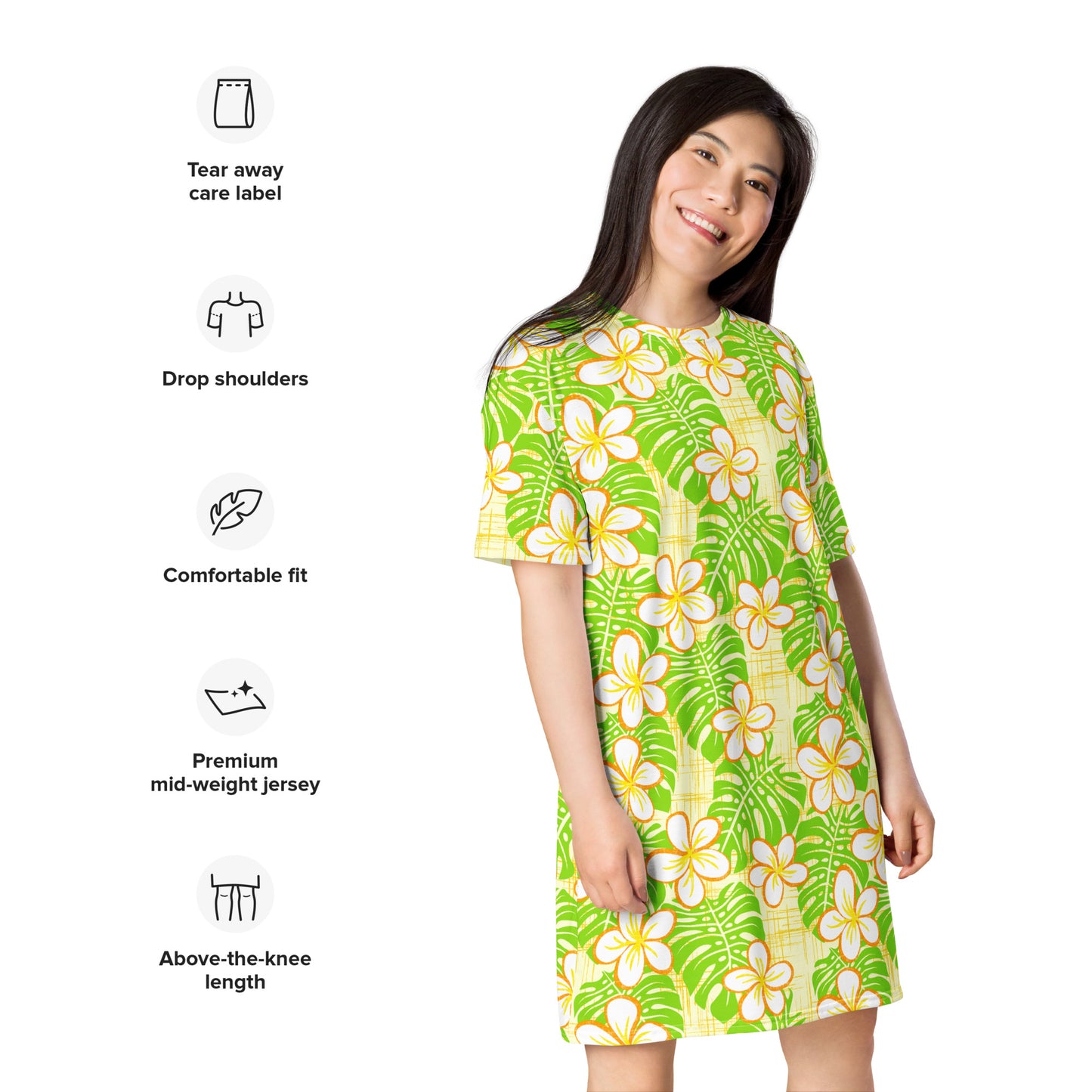 Garden Edge Summer Beach T-shirt dress