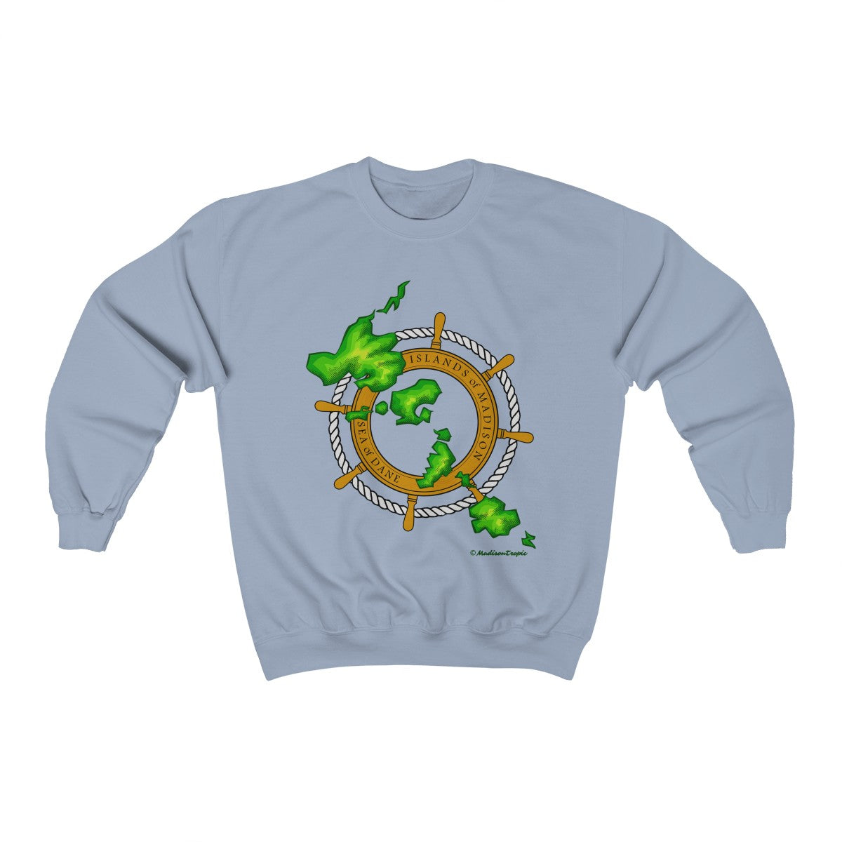 Island Wheel Unisex Heavy Blend™ Crewneck Sweatshirt - The Mad Tropic