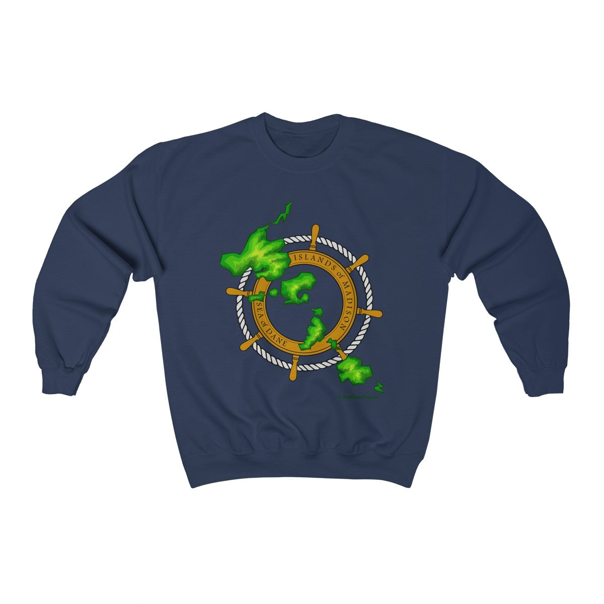 Island Wheel Unisex Heavy Blend™ Crewneck Sweatshirt - The Mad Tropic