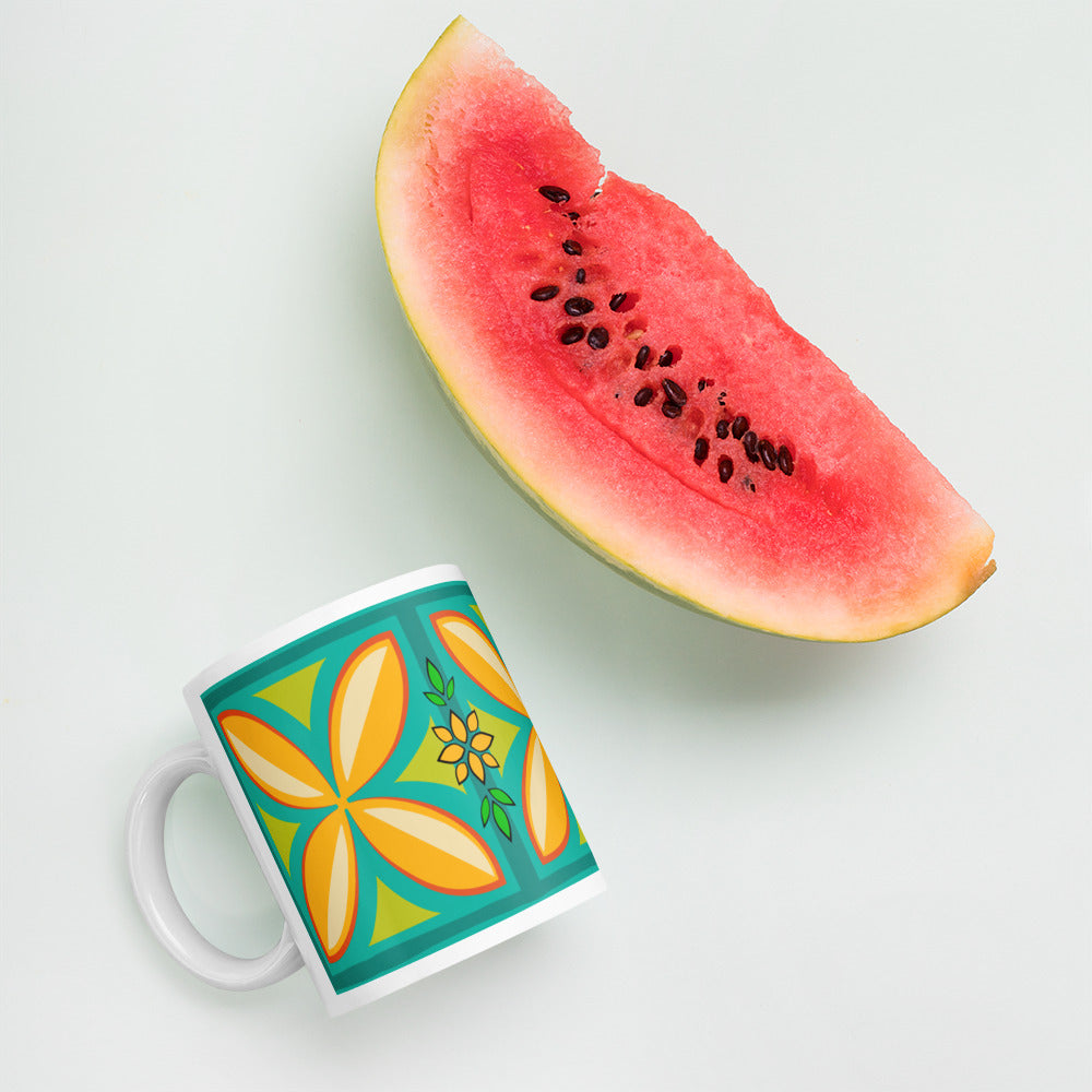 Kapuna Aloha teal Mug - The Mad Tropic