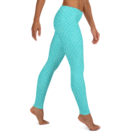 Horizontal Weave Turquoise Leggings - The Mad Tropic