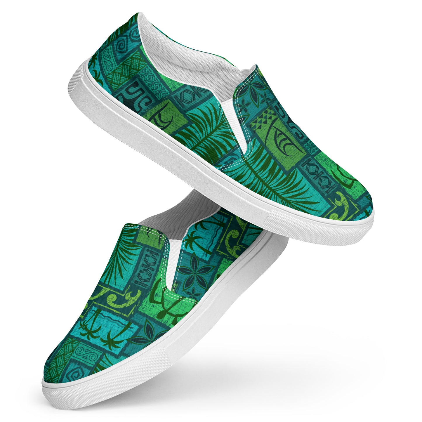 Moku Malihini Green, Women’s slip-on canvas shoes