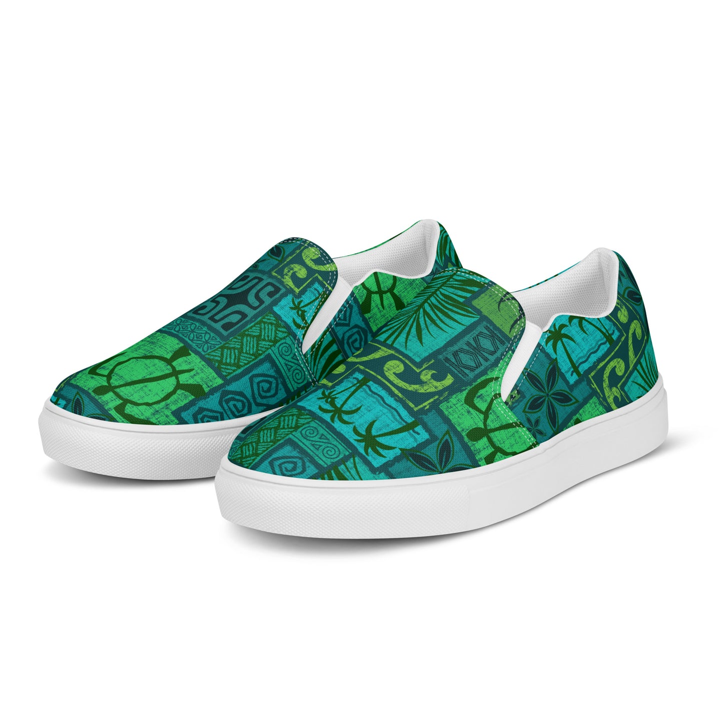 Moku Malihini Green, Women’s slip-on canvas shoes