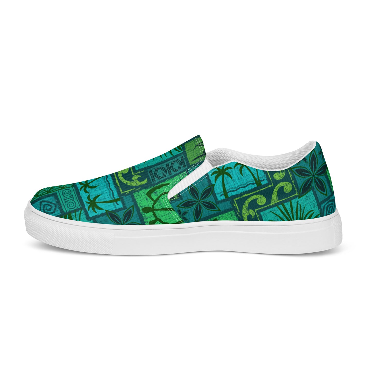 Moku Malihini Green, Women’s slip-on canvas shoes
