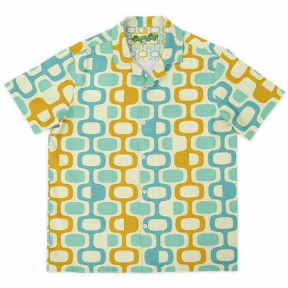 'Whatco Marigold Lagoon' Short Sleeve Button-Down Shirt