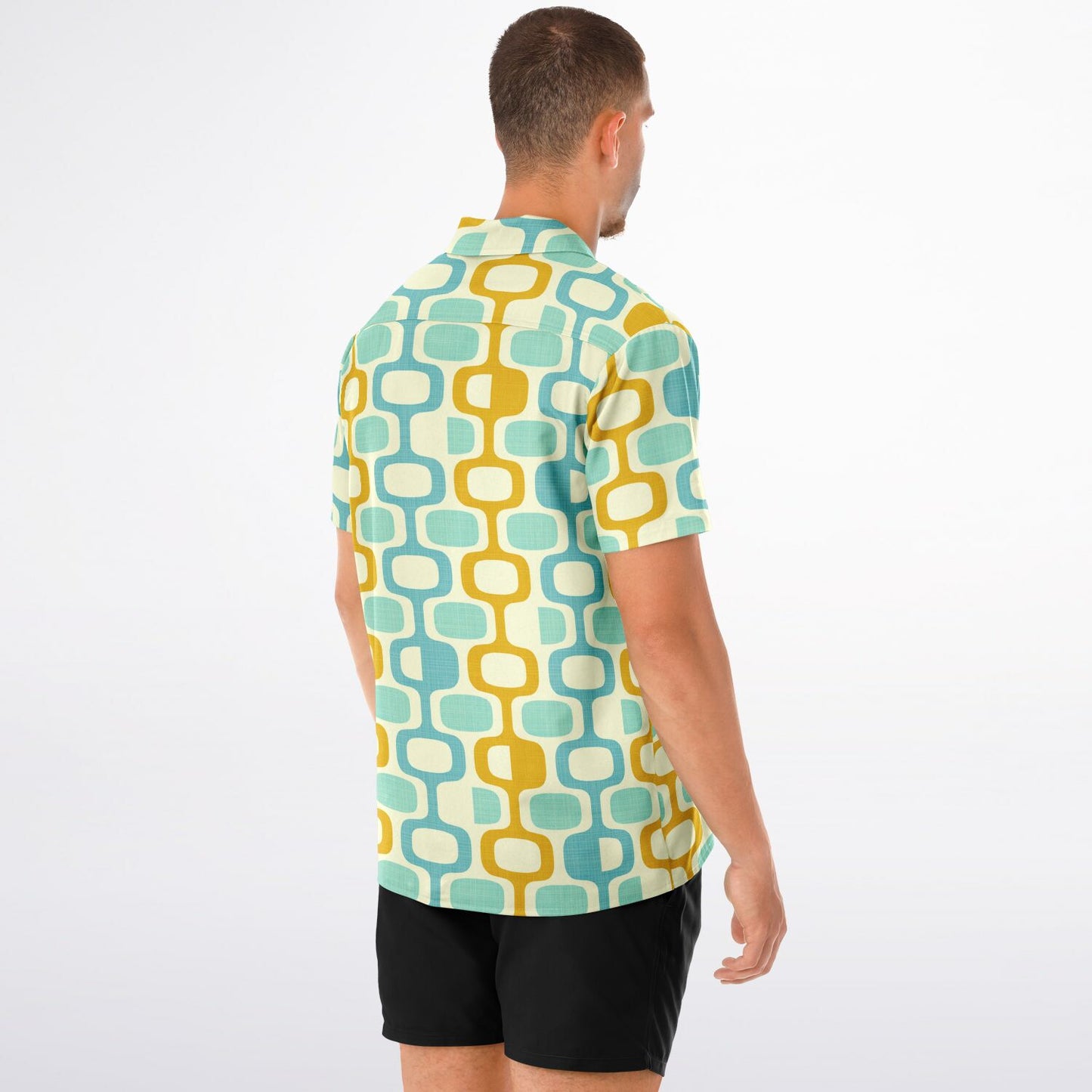 'Whatco Marigold Lagoon' Short Sleeve Button-Down Shirt