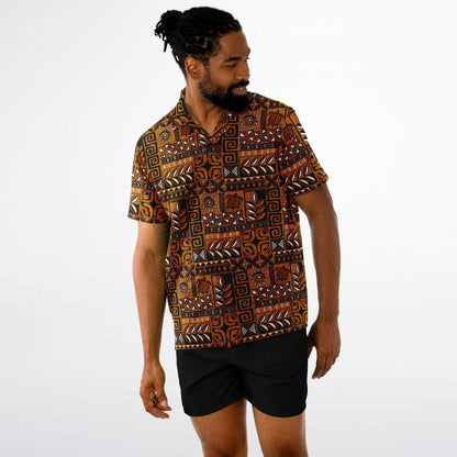 'Polynesie Pop' Short Sleeve Button-Down Shirt