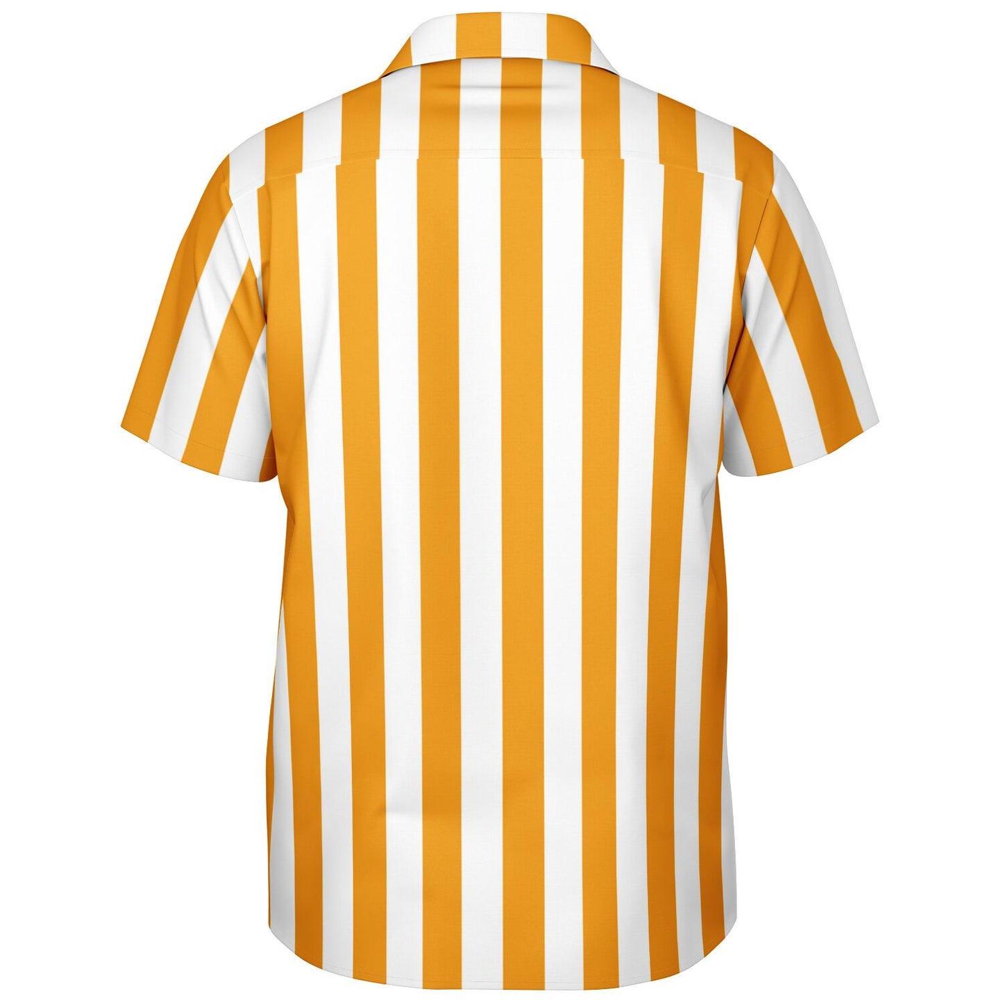 'Beachboy Orange' Striped Short Sleeve Button-Down Shirt