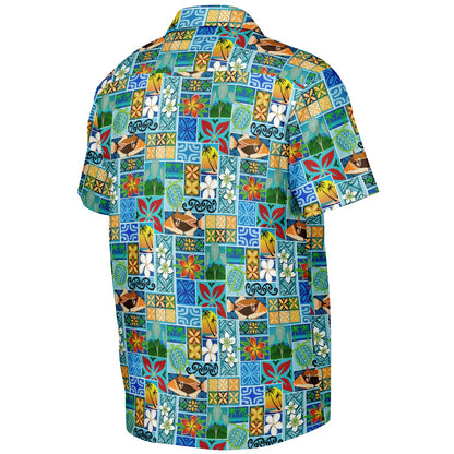 New Hawaiian Motif Short Sleeve Button-Down Shirt