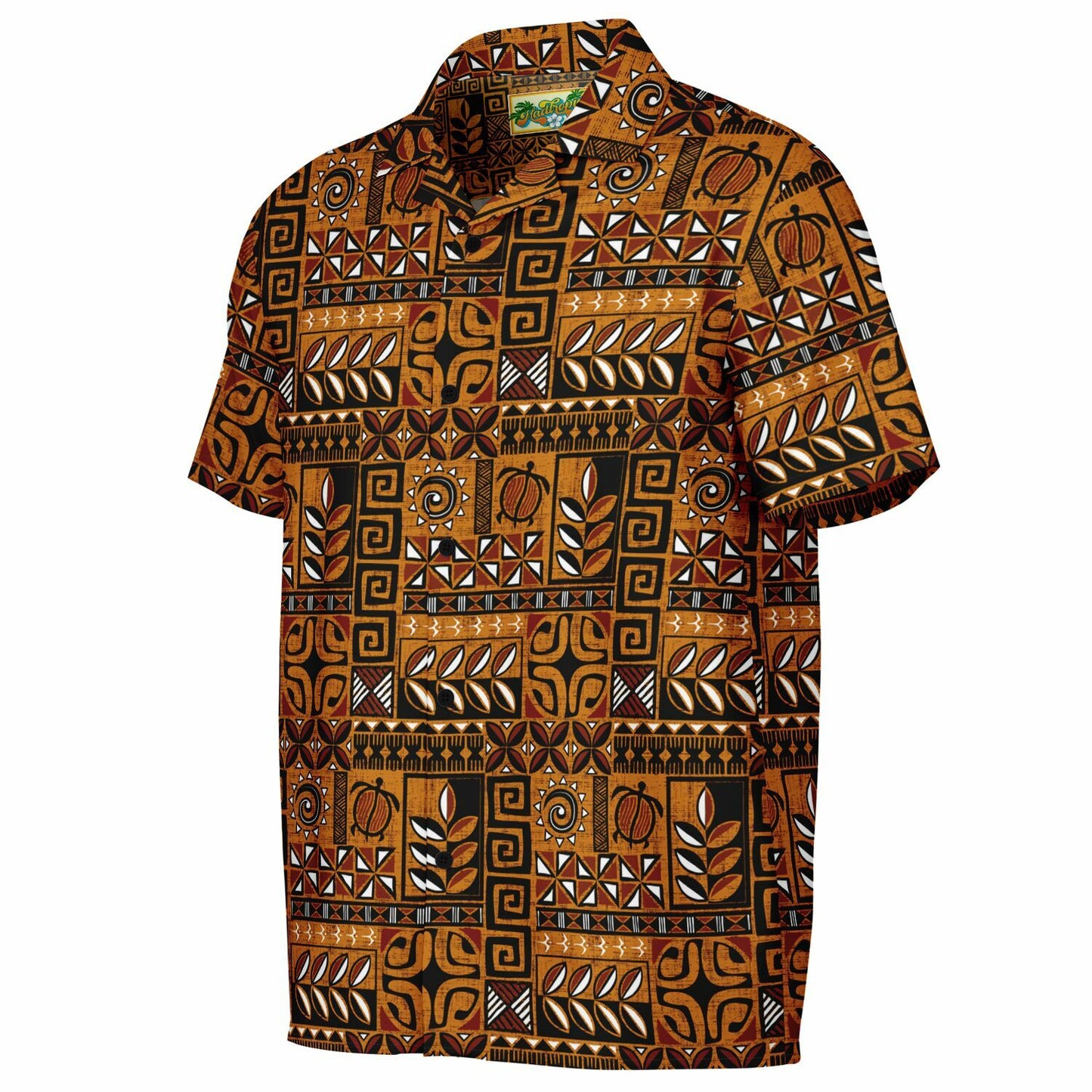 'Polynesie Pop' Short Sleeve Button-Down Shirt