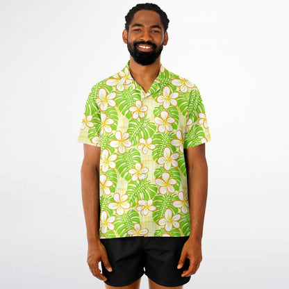 'Summer Beach' Short Sleeve Button-Down Shirt