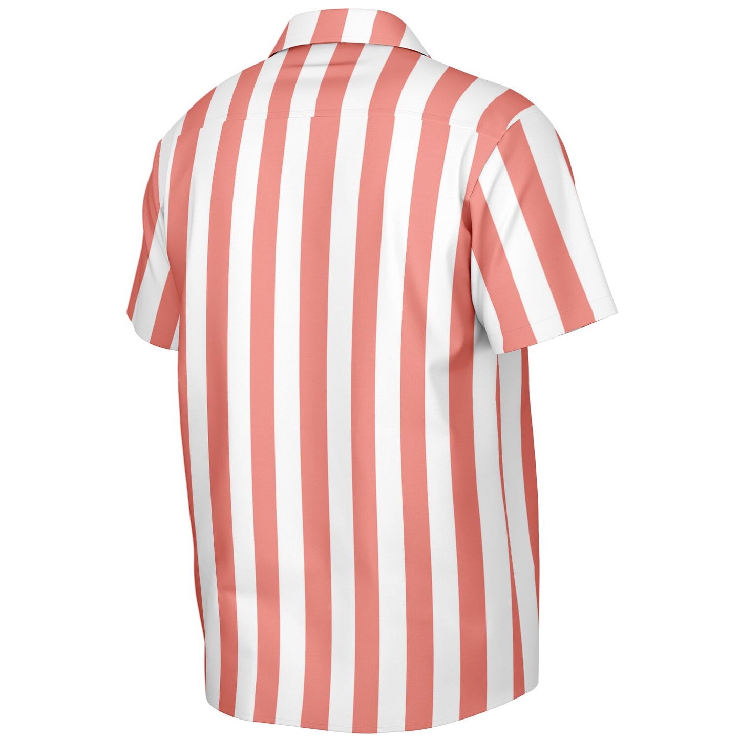 'Beachboy Coral' Striped Short Sleeve Button-Down Shirt